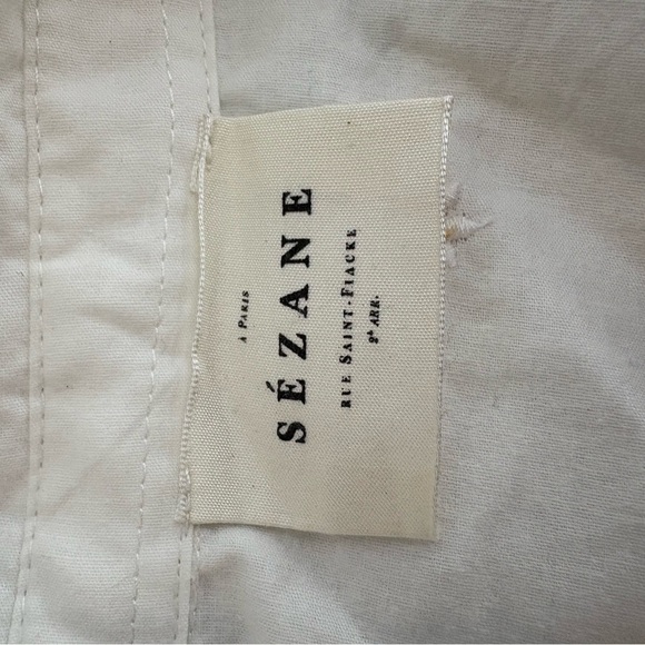 Sezane Paris White Embroidered women’s button down 100 % cotton Shirt - Picture 5 of 7